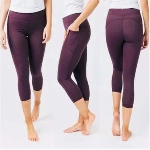 Zyia Active Pocket Light N Tight Plum High Rise Capri Leggings
